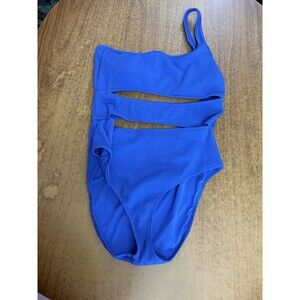 aerie One-Shoulder Cutout One-Piece Swimsuit - Bright Blue
